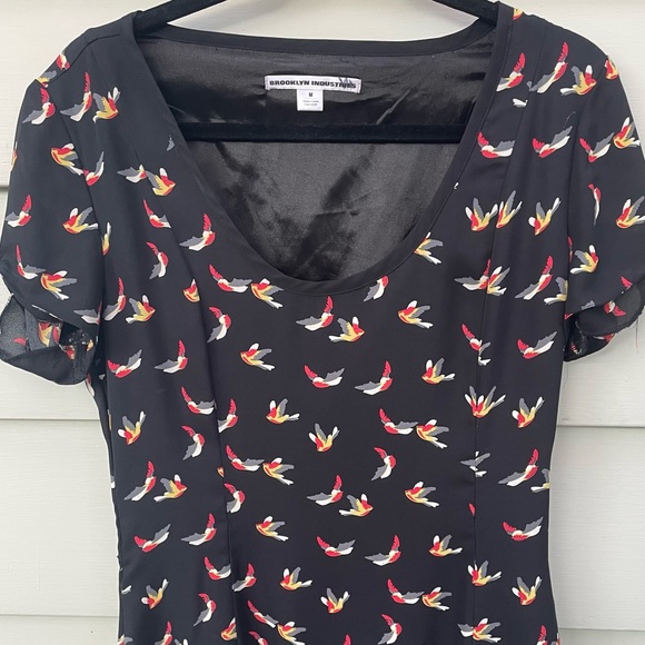 Brooklyn Industries Bird Print Mini Dress Medium - Picture 2 of 10